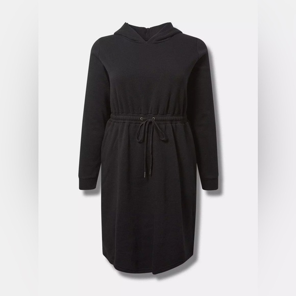 TORRID Mini Fleece Hoodie Black Sweatshirt Dress - Picture 3 of 4
